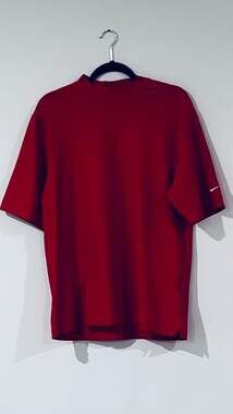 Vintage Nike Golf Mock Neck Short Sleeve Swoosh T-Shirt Red